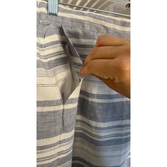 Cynthia Rowley Women's Size M Blue & White Striped 100% Linen Midi Skirt #0470 - Picture 3 of 10